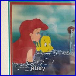 1989 Disney The Little Mermaid Ariel Flounder Scuttle Original Cel Picture 19x25
