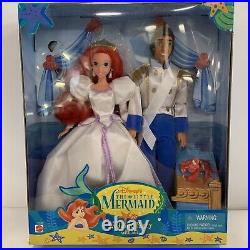 1997 Disney Little Mermaid Bride Ariel and Eric Wedding Party Gift Set NIB NRFB