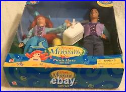 1997 Mattel Disney Little Mermaid Ariel & Eric Dolls Picnic Party Gift Set VHTF