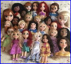25 Huge Lot Disney Princess Vinyl Dolls Styling Head Belle Anna Moana Lilo Ariel