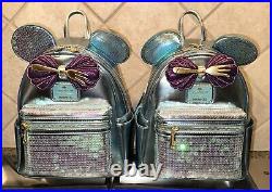 (2) Disney Cruise Line Exclusive Little Mermaid Ariel Sequin Loungefly Backpack