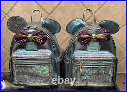 (2) Disney Cruise Line Exclusive Little Mermaid Ariel Sequin Loungefly Backpack