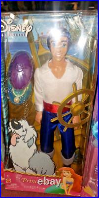 3 Disney The Little Mermaid Prince Eric & Princess Ariel and pocahontas Dolls