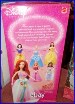 3 Disney The Little Mermaid Prince Eric & Princess Ariel and pocahontas Dolls
