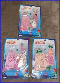 (3) Disney's THE LITTLE MERMAID ARIELS DRESS N FIN FASHIONS TYCO 90s