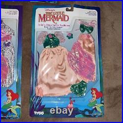 (3) Disney's THE LITTLE MERMAID ARIELS DRESS N FIN FASHIONS TYCO 90s