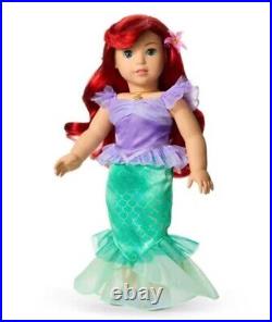 American Girl Disney Princess Ariel 18 Doll +Day Dress Flounder Accessories NIB