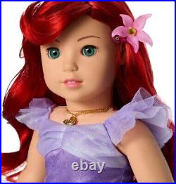 American Girl Disney Princess Ariel 18 Doll +Day Dress Flounder Accessories NIB