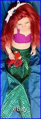 Ariel Little Mermaid? Reborn Toddler Doll June 3 YR Human Hair Princess dress up