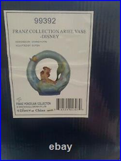 Ariel Little Mermaid Vase By Franz Disney Porcelain W Flounder