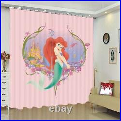 Ariel The Little Mermaid 3D Blockout Photo Print Curtain Fabric Curtains Window