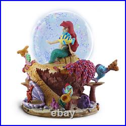 Bradford Exchange Disney The Little Mermaid Ariel Glitter Globe NEW Flounder