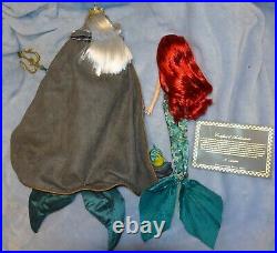 DISNEY Designer Fairytale Little Mermaid ARIEL King TRITON 11 LE Doll Flounder