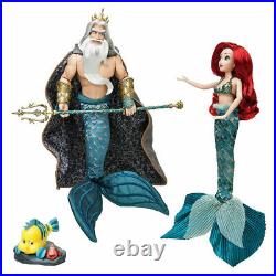 DISNEY Designer Fairytale Little Mermaid ARIEL King TRITON 11 LE Doll Flounder