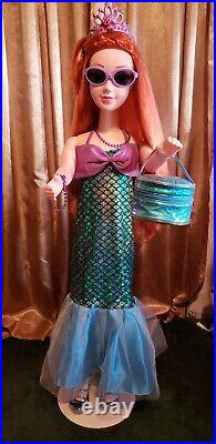 DISNEY'S ARIEL LITTLE MERMAID VTG 38 MY SIZE TALKING DOLL! With EXTRAS