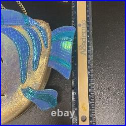 Danielle Nicole Disney Little Mermaid Flounder Small Crossbody Bag Purse NWT