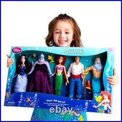 DisneyStore Little Mermaid Deluxe Doll Gift Set Ursula Vanessa Triton Ariel Eric