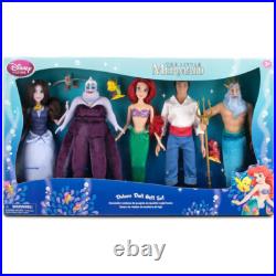 DisneyStore Little Mermaid Deluxe Doll Gift Set Ursula Vanessa Triton Ariel Eric