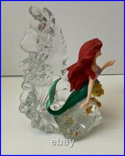 Disney ARIEL & Flounder The LITTLE MERMAID Franklin Mint CRYSTAL FIGURINE