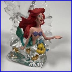 Disney ARIEL & Flounder The LITTLE MERMAID Franklin Mint CRYSTAL FIGURINE