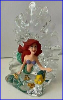 Disney ARIEL & Flounder The LITTLE MERMAID Franklin Mint CRYSTAL FIGURINE