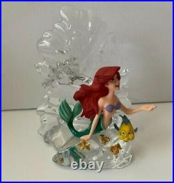 Disney ARIEL & Flounder The LITTLE MERMAID Franklin Mint CRYSTAL FIGURINE