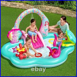 Disney Ariel Little Mermaid Kids Inflatable Swimming Pool Slide Water Play Cente
