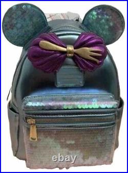 Disney Cruise Line Little Mermaid Ariel Sequin Loungefly Mini Backpack NWT