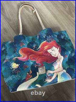 Disney Dooney Bourke The Little Mermaid Ariel Tote Handbag With REG CARD! EUC