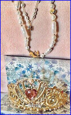 Disney Japan Ariel Little Mermaid Accessory Case Treasure Chest Tiara Necklace