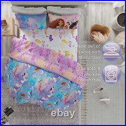 Disney Little Mermaid Ariel Full Size Bedding Super Soft Comforter and Sheet Set