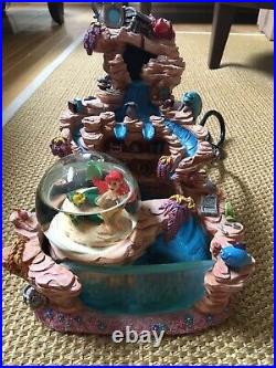 Disney Little Mermaid Ariel Snow Globe Light Water Fountain WORKS