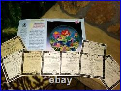 Disney Little Mermaid Knowles China Ltd. Ed. Bradex Full Plate Set Of 8, Mint, New