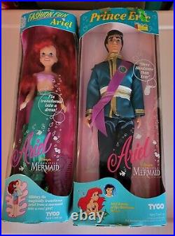 Disney Little Mermaid vintage ARIEL & ERIC DOLLS Tyco NEW in boxes