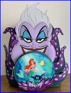 Disney Loungefly Ariel The Little Mermaid Ursula Crystal Ball Backpack NWT