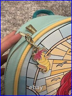 Disney Loungefly Little Mermaid Ariel Eric Stained Glass Mini Backpack NWT