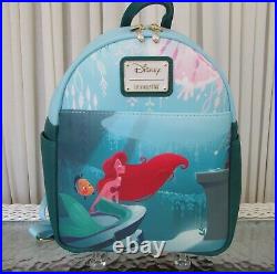 Disney Loungefly Little Mermaid Ariel Grotto Mini Backpack & Card Holder NWT