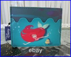 Disney Loungefly Little Mermaid Ariel Grotto Mini Backpack & Card Holder NWT