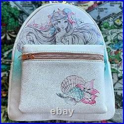 Disney Loungefly The Little Mermaid Ariel Land & Sea Sketch Shells Backpack 219