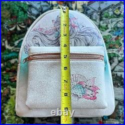 Disney Loungefly The Little Mermaid Ariel Land & Sea Sketch Shells Backpack 219