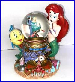 Disney Musical Rotating Snow Globe The Little Mermaid Under the Sea 8.5 Tall