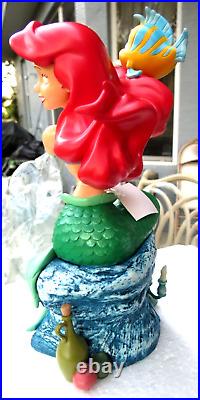 Disney Parks Princess Ariel Music Box Little Mermaid Flounder Figurine READ