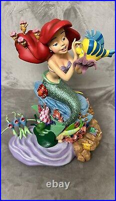 Disney Parks The Little Mermaid Large Statue Ariel & Friends Rare 12hX10w