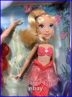 Disney Princess Ariel & Sisters Fashion Dolls, 3 Pack of Mermaid Dolls with S