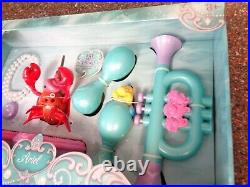 Disney Store Ariel Little Mermaid Deluxe Music Set Rare New Sebastian Flounder