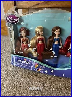 Disney Store Little Mermaid Ariel and Sisters 2013 Mini Doll Set New in Box