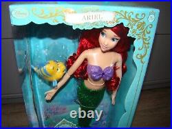 Disney Store Little Mermaid Singing Ariel 17 Doll with Flounder Brand New