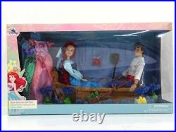 Disney Store The Little Mermaid Ariel Deluxe Gift Set Box Eric Dolls Figure New