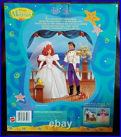 Disney THE LITTLE MERMAID AND PRINCE ERIC Wedding Party Set 1997 BARBIE DOLL New