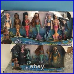 Disney The Little Mermaid Ariel And Sisters Small Doll Set With 7 Dolls New